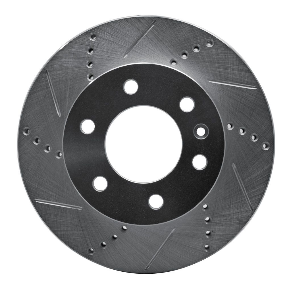 Dynamic Friction 631-40043L - Drilled and Slotted Silver Zinc Brake Rotor