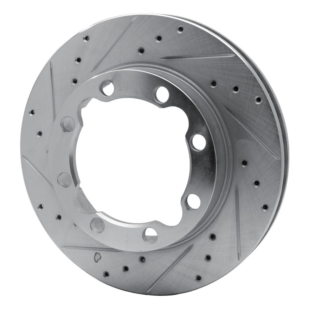 Dynamic Friction 631-40045L - Drilled and Slotted Silver Zinc Brake Rotor