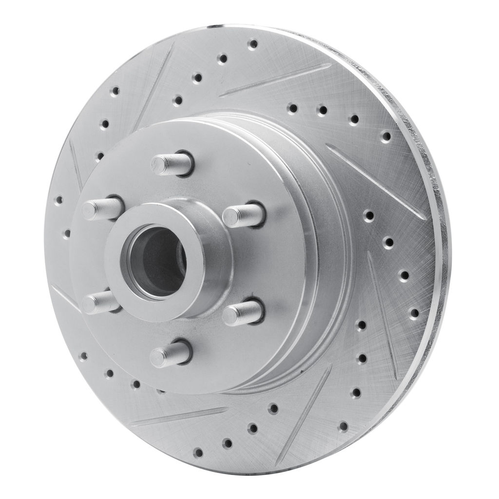 Dynamic Friction 631-40068L - Drilled and Slotted Silver Zinc Brake Rotor