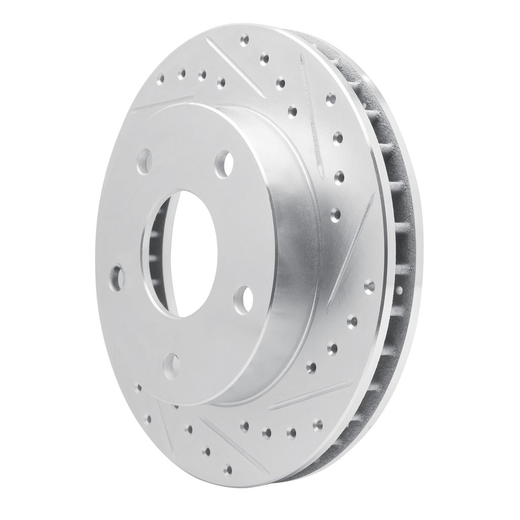 Dynamic Friction 631-40077R - Drilled and Slotted Silver Zinc Brake Rotor