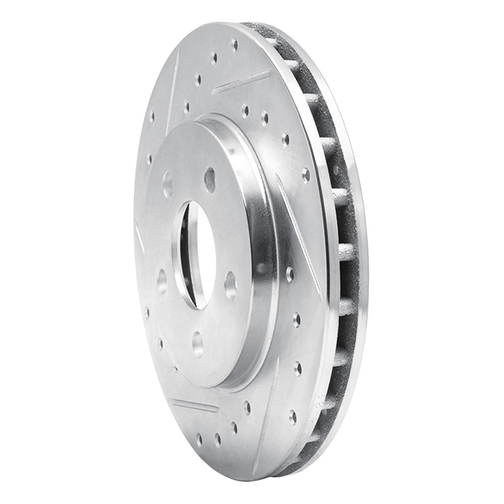 Dynamic Friction 631-40080L - Drilled and Slotted Silver Zinc Brake Rotor