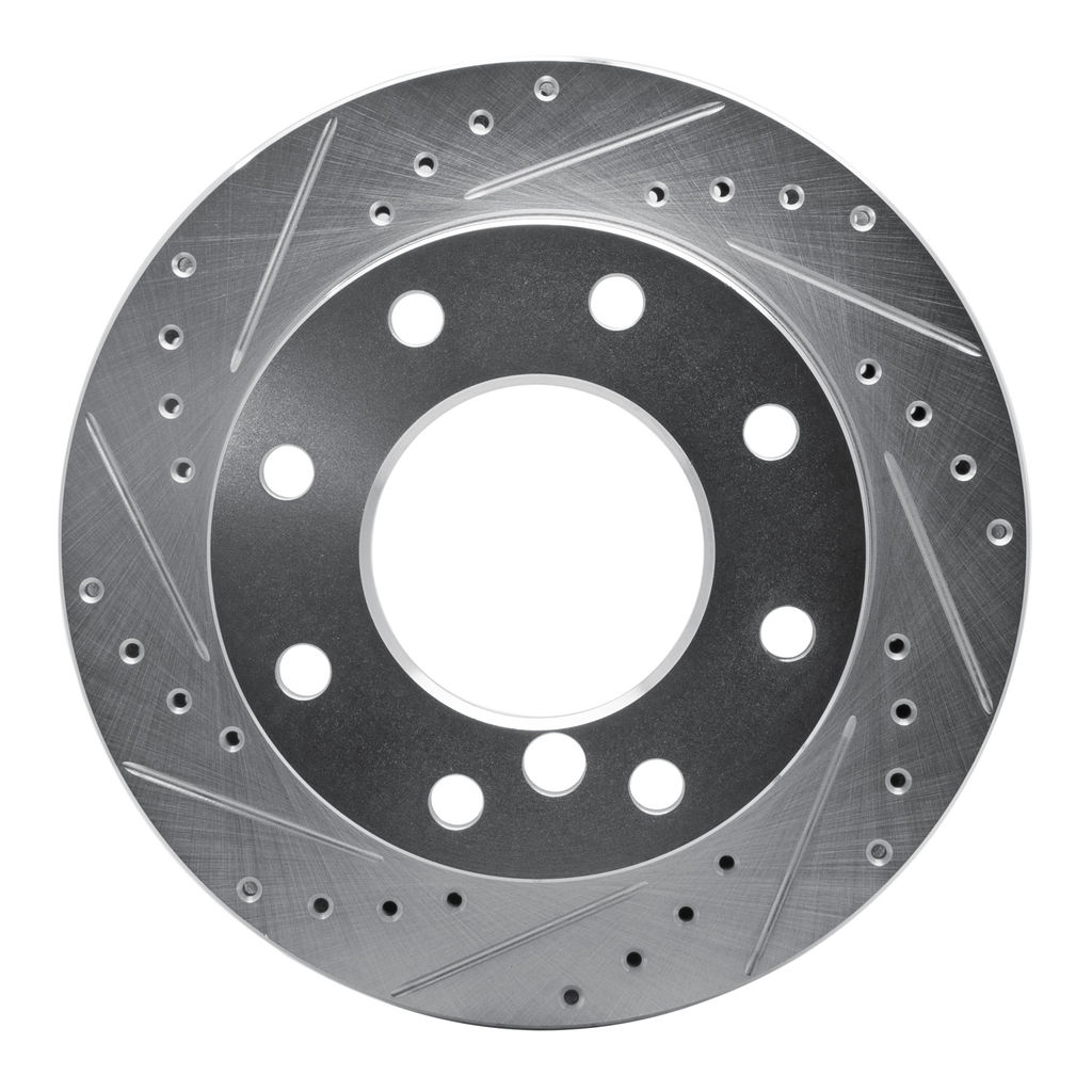 Dynamic Friction 631-40087L - Drilled and Slotted Silver Zinc Brake Rotor