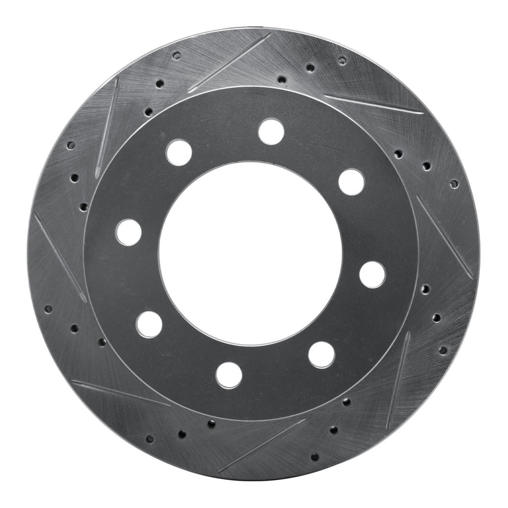 Dynamic Friction 631-40088L - Drilled and Slotted Silver Zinc Brake Rotor