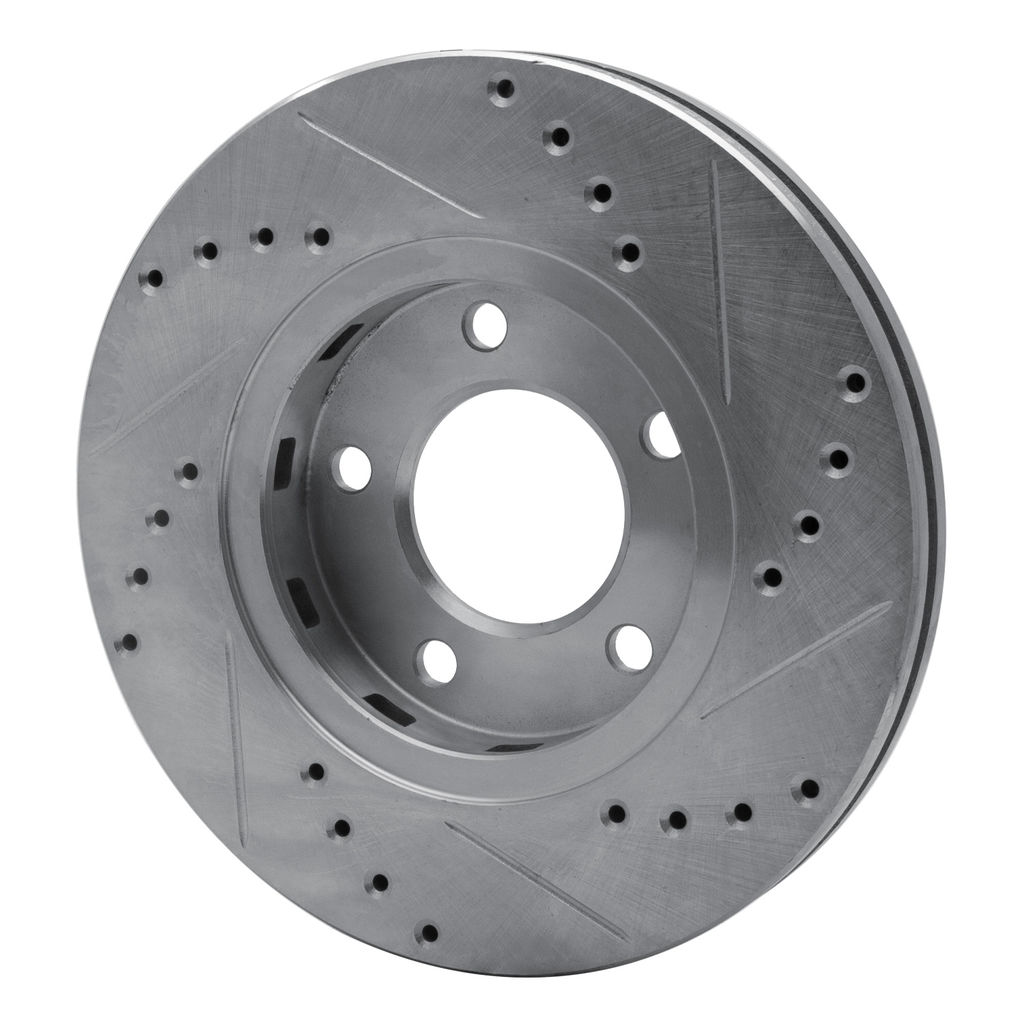 Dynamic Friction 631-40091L - Drilled and Slotted Silver Zinc Brake Rotor