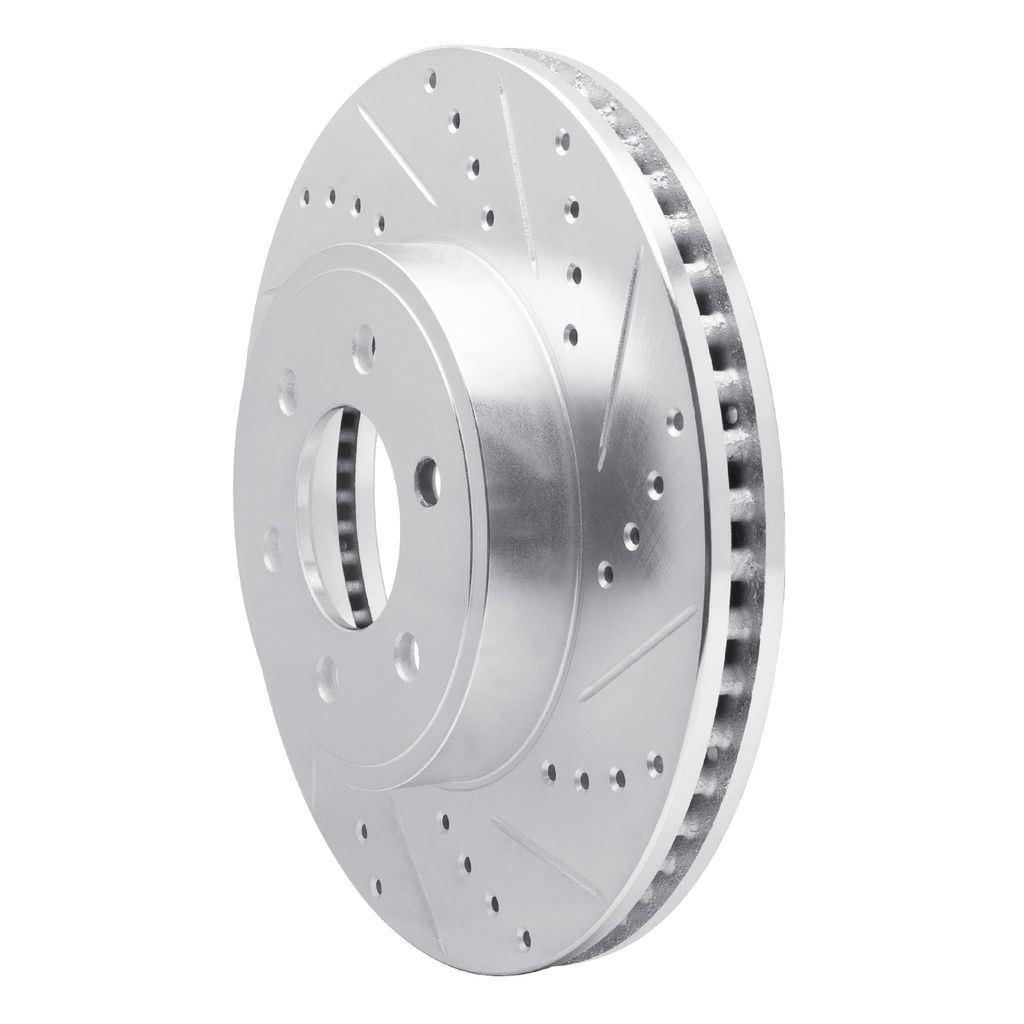 Dynamic Friction 631-40100R - Drilled and Slotted Silver Zinc Brake Rotor