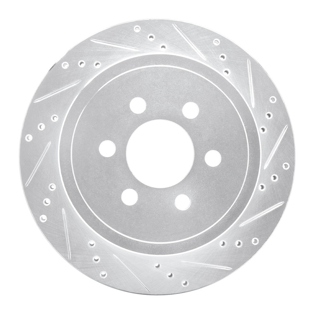 Dynamic Friction 631-40101R - Drilled and Slotted Silver Zinc Brake Rotor