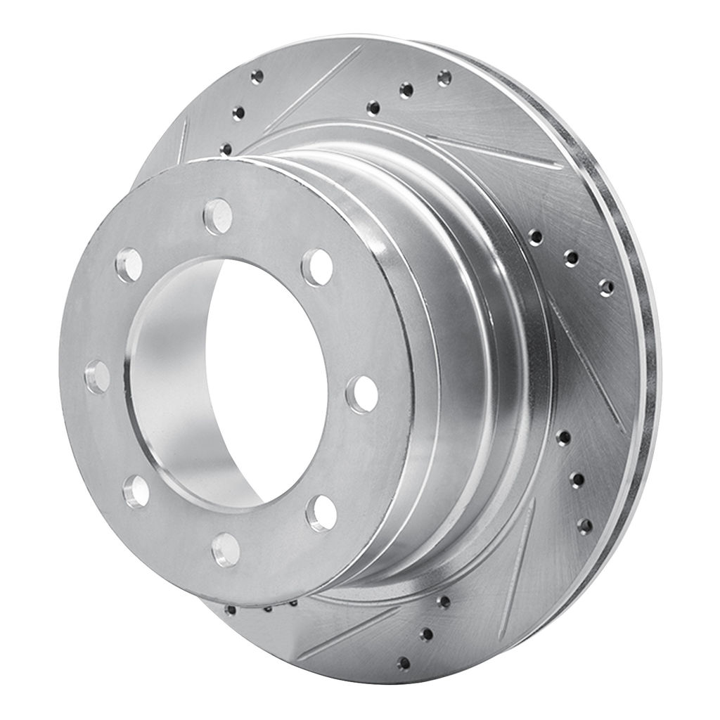Dynamic Friction 631-40103L - Drilled and Slotted Silver Zinc Brake Rotor