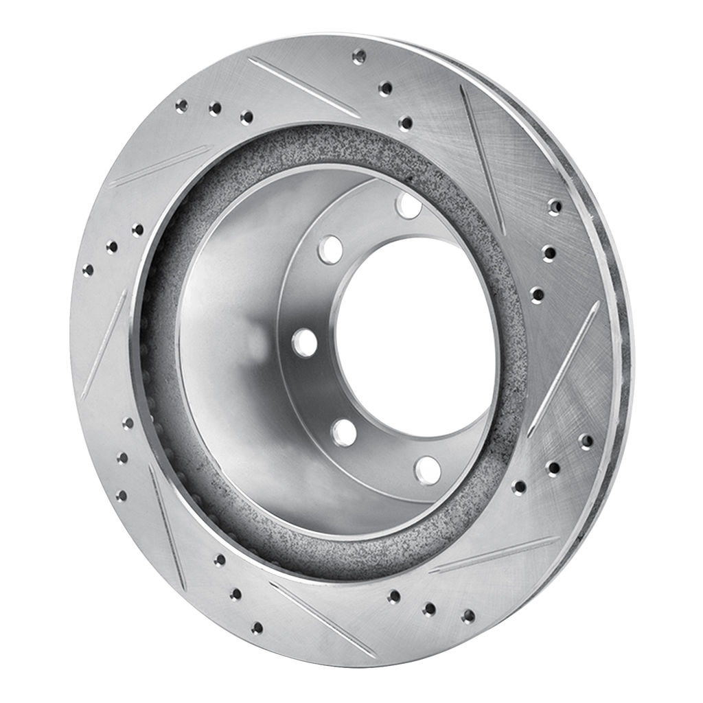 Dynamic Friction 631-40103L - Drilled and Slotted Silver Zinc Brake Rotor