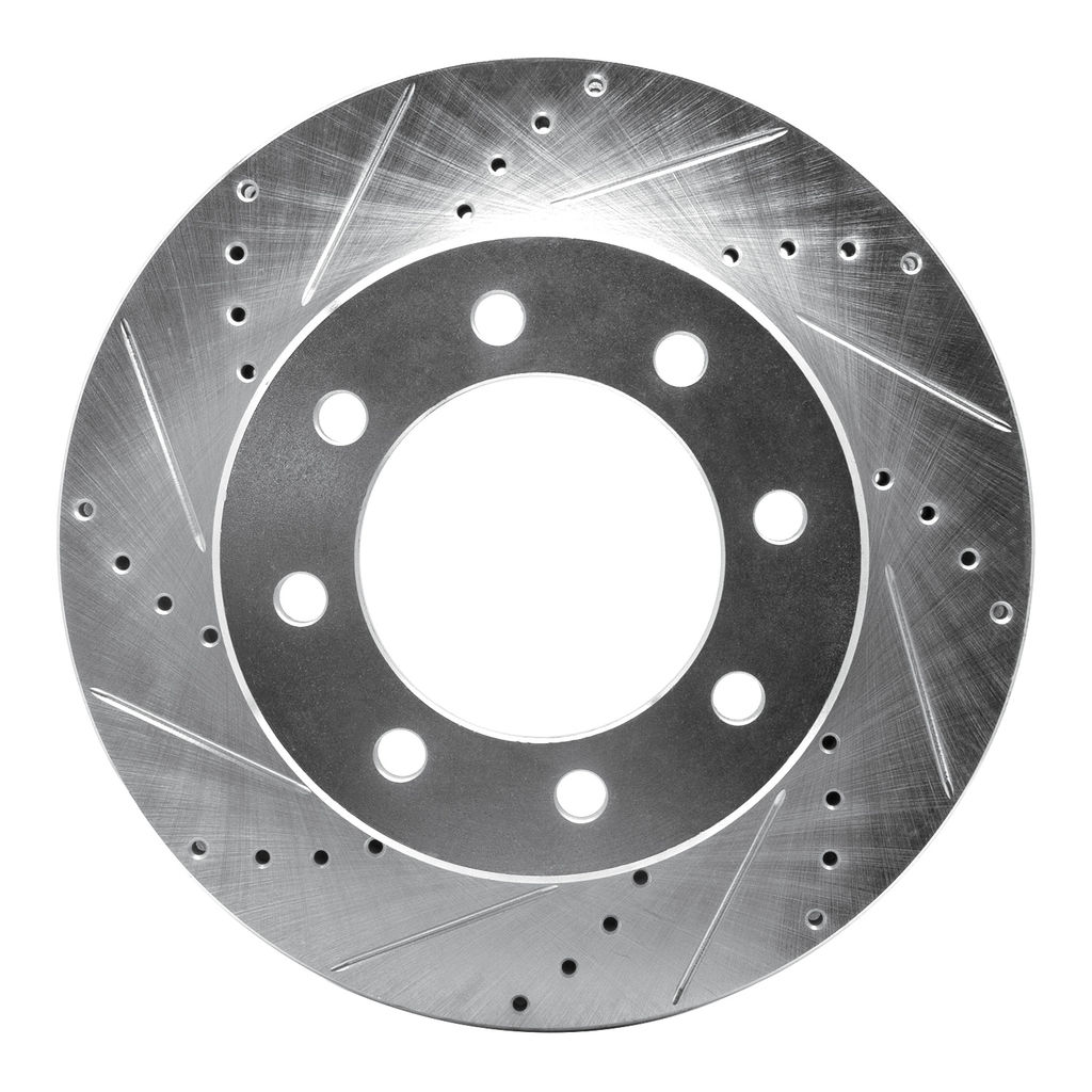 Dynamic Friction 631-40110L - Drilled and Slotted Silver Zinc Brake Rotor