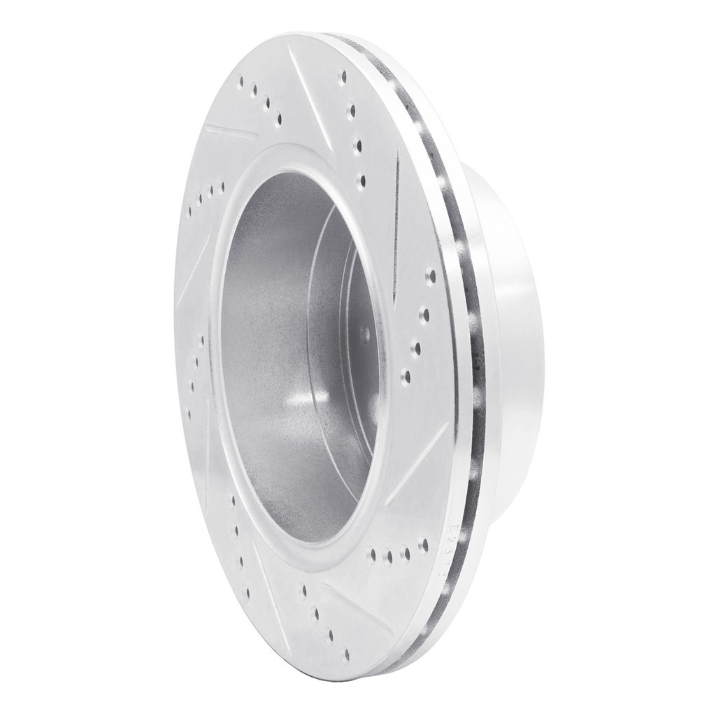 Dynamic Friction 631-40117L - Drilled and Slotted Silver Zinc Brake Rotor