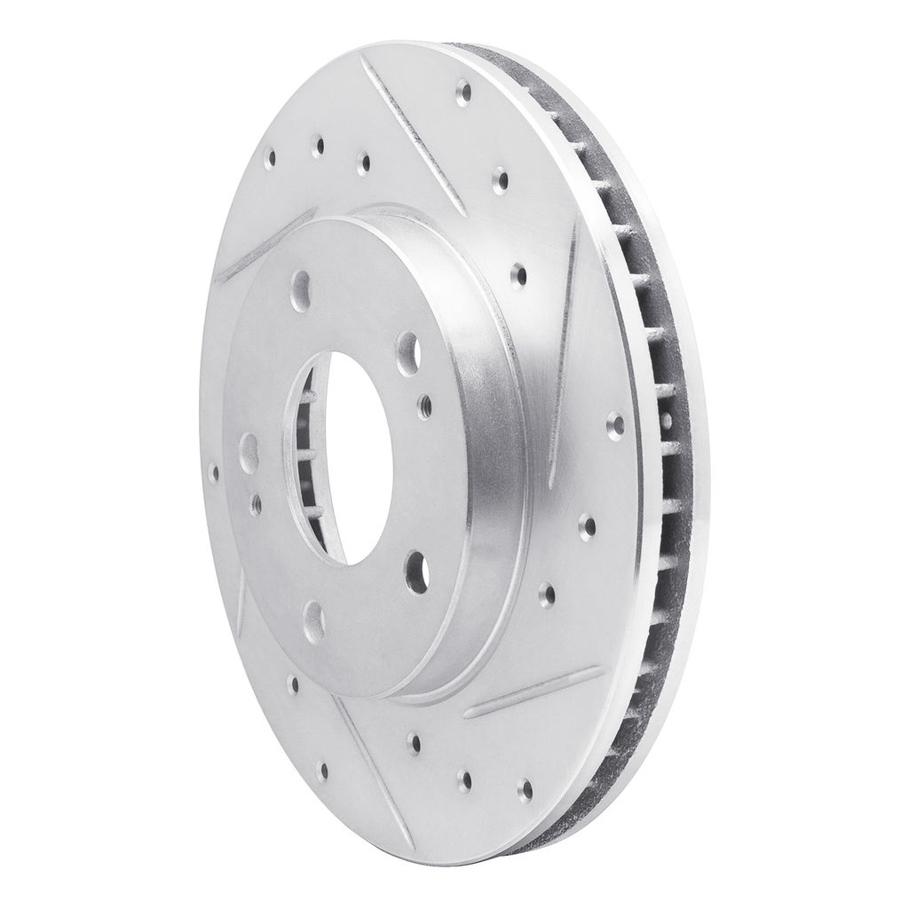 Dynamic Friction 631-41001R - Drilled and Slotted Silver Zinc Brake Rotor
