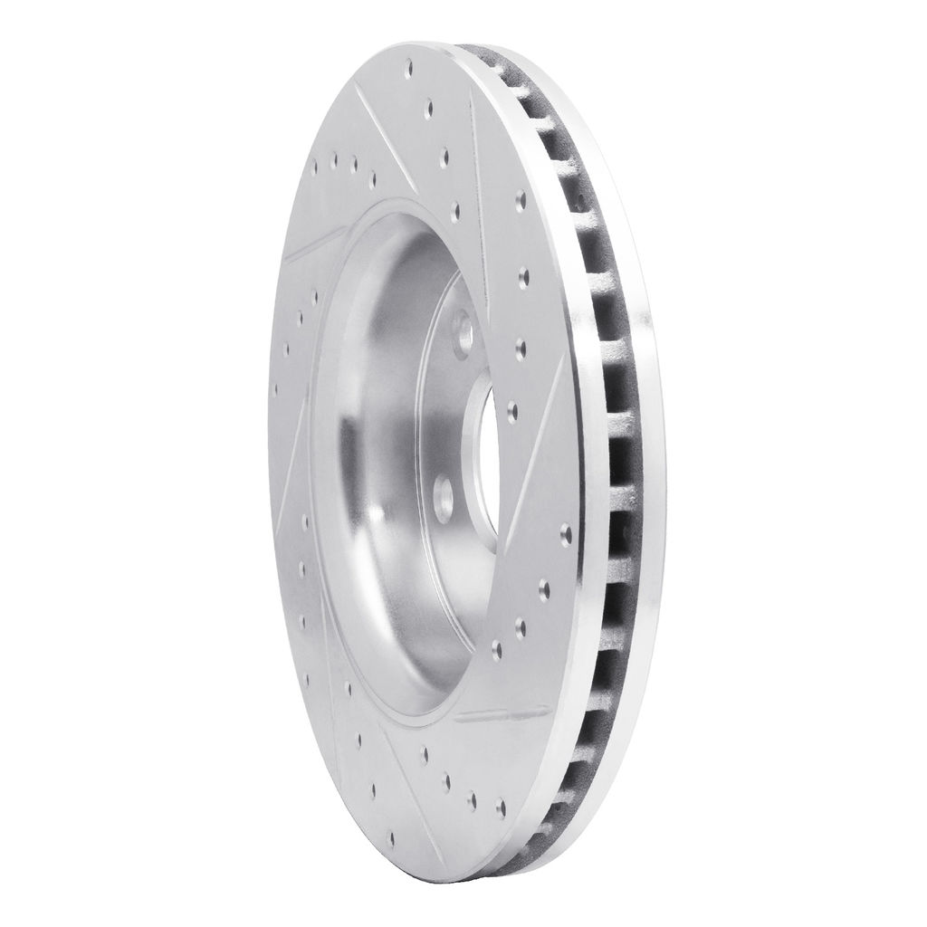Dynamic Friction 631-42005L - Drilled and Slotted Silver Zinc Brake Rotor