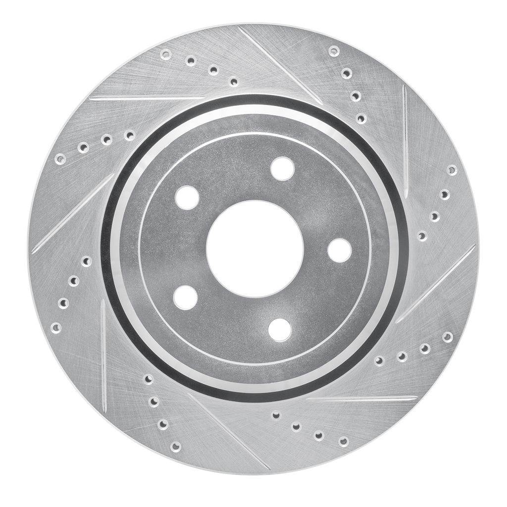 Dynamic Friction 631-42008R - Drilled and Slotted Silver Zinc Brake Rotor