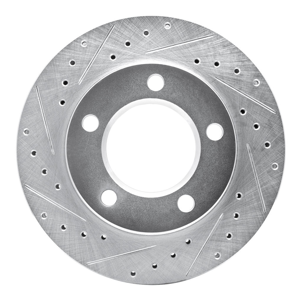 Dynamic Friction 631-42016L - Drilled and Slotted Silver Zinc Brake Rotor