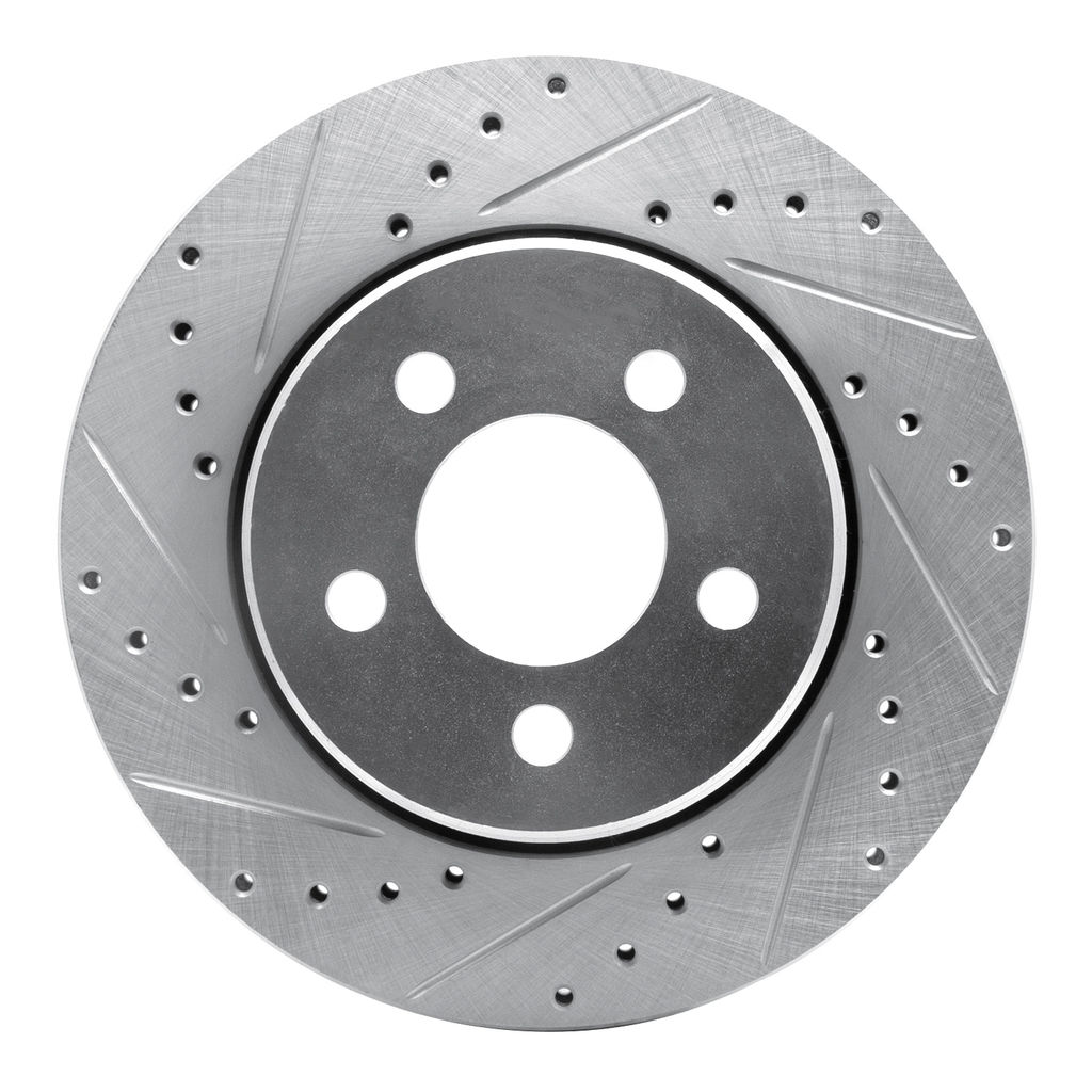 Dynamic Friction 631-42020L - Drilled and Slotted Silver Zinc Brake Rotor