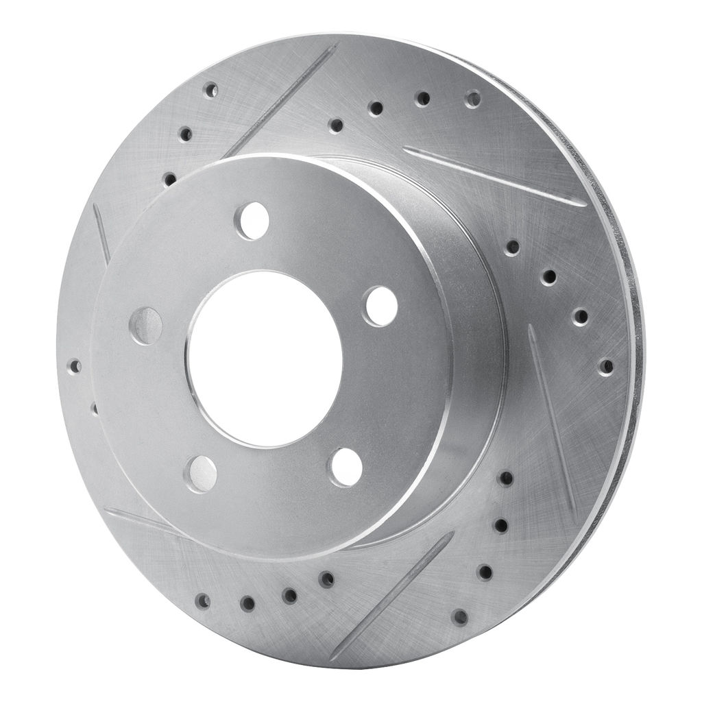 Dynamic Friction 631-42022L - Drilled and Slotted Silver Zinc Brake Rotor