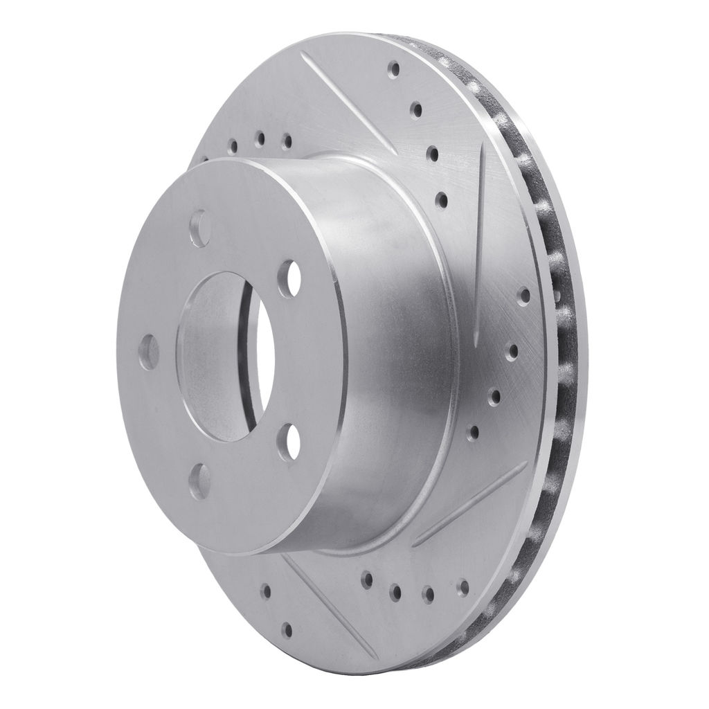 Dynamic Friction 631-42022R - Drilled and Slotted Silver Zinc Brake Rotor
