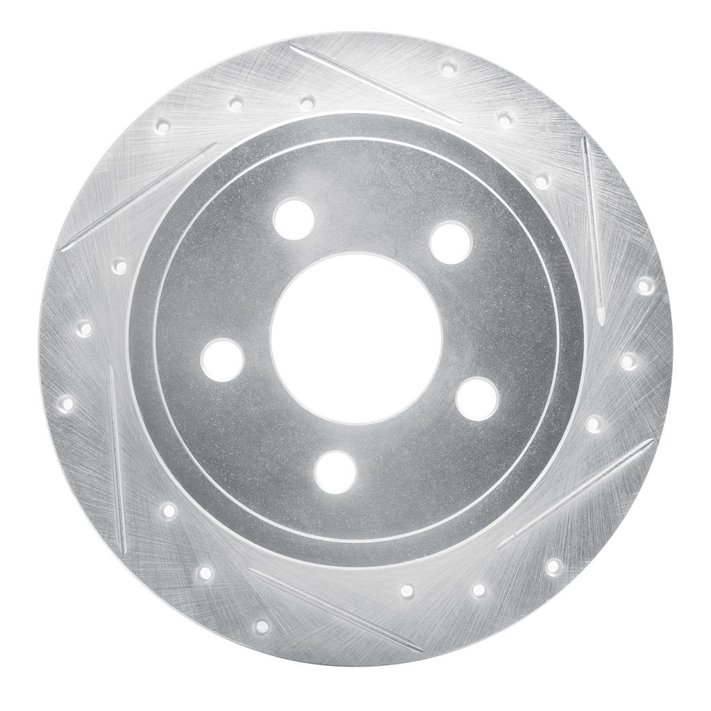 Dynamic Friction 631-42028R - Drilled and Slotted Silver Zinc Brake Rotor
