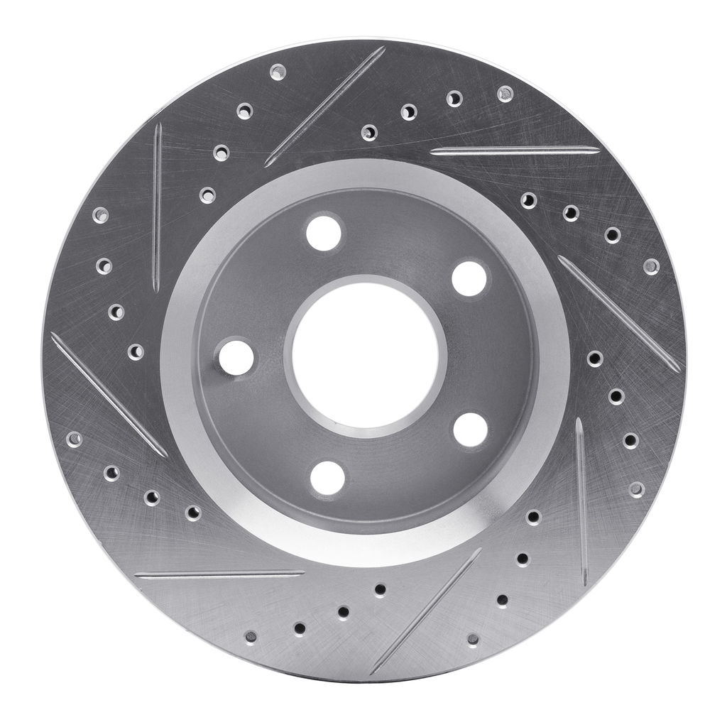 Dynamic Friction 631-42030R - Drilled and Slotted Silver Zinc Brake Rotor