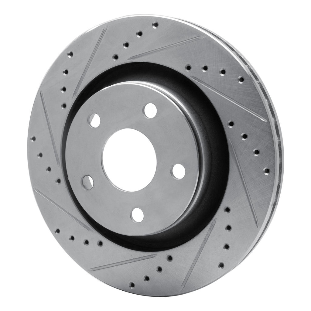 Dynamic Friction 631-42033L - Drilled and Slotted Silver Zinc Brake Rotor