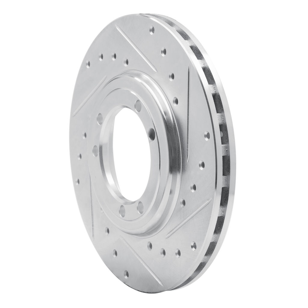 Dynamic Friction 631-44000R - Drilled and Slotted Silver Zinc Brake Rotor