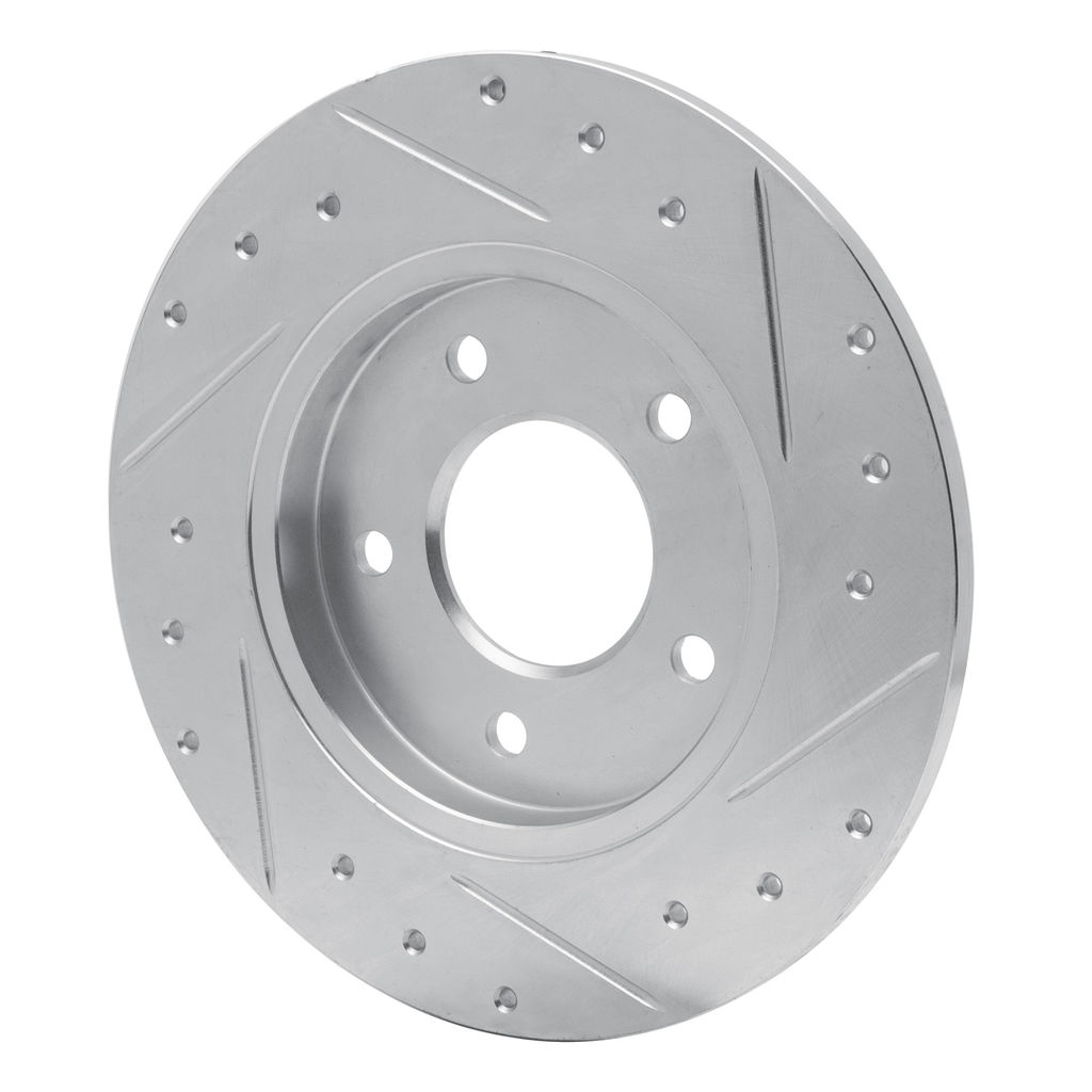 Dynamic Friction 631-45006L - Drilled and Slotted Silver Zinc Brake Rotor