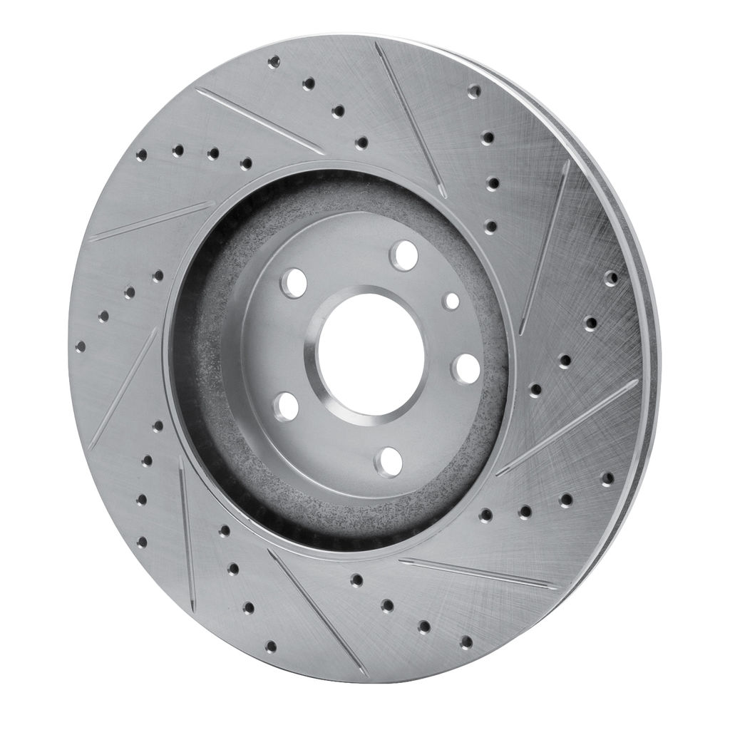 Dynamic Friction 631-45019L - Drilled and Slotted Silver Zinc Brake Rotor