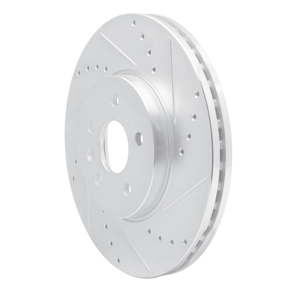 Dynamic Friction 631-45020R - Drilled and Slotted Silver Zinc Brake Rotor