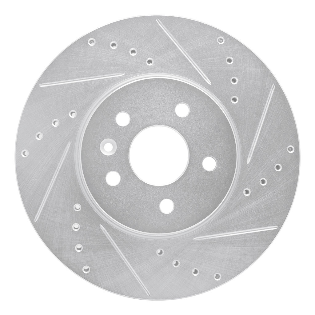Dynamic Friction 631-45020R - Drilled and Slotted Silver Zinc Brake Rotor