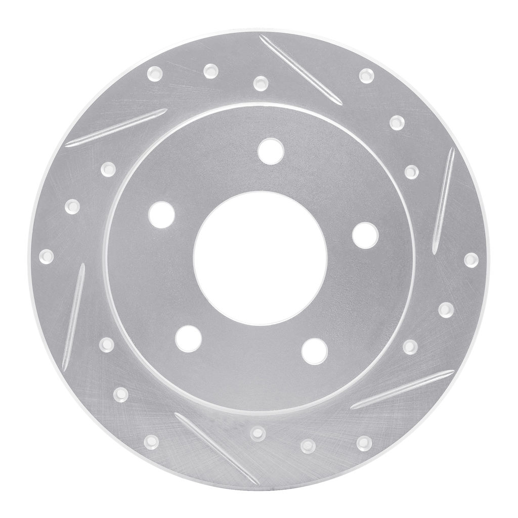 Dynamic Friction 631-46003R - Drilled and Slotted Silver Zinc Brake Rotor