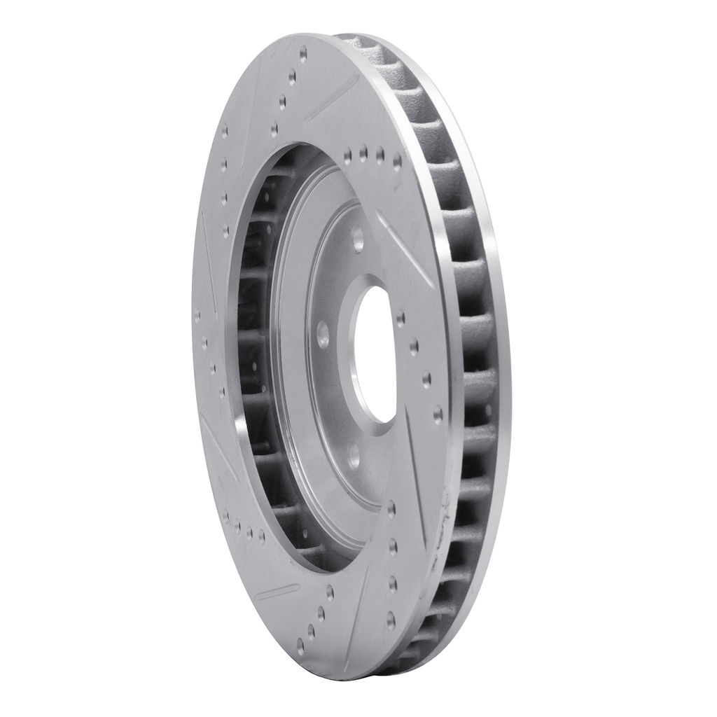 Dynamic Friction 631-46007D - Drilled and Slotted Silver Zinc Brake Rotor
