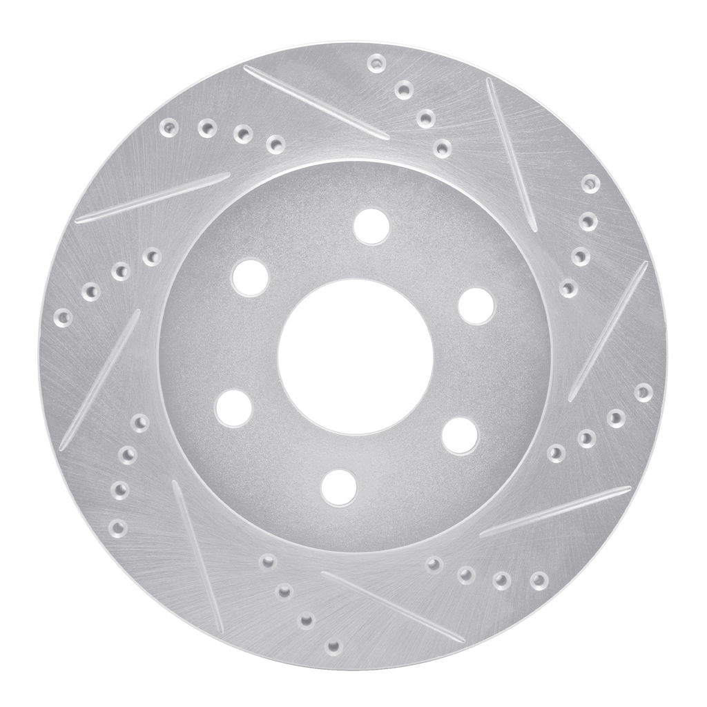 Dynamic Friction 631-46010R - Drilled and Slotted Silver Zinc Brake Rotor