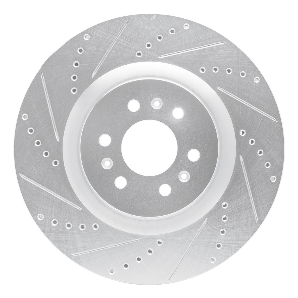 Dynamic Friction 631-46015L - Drilled and Slotted Silver Zinc Brake Rotor