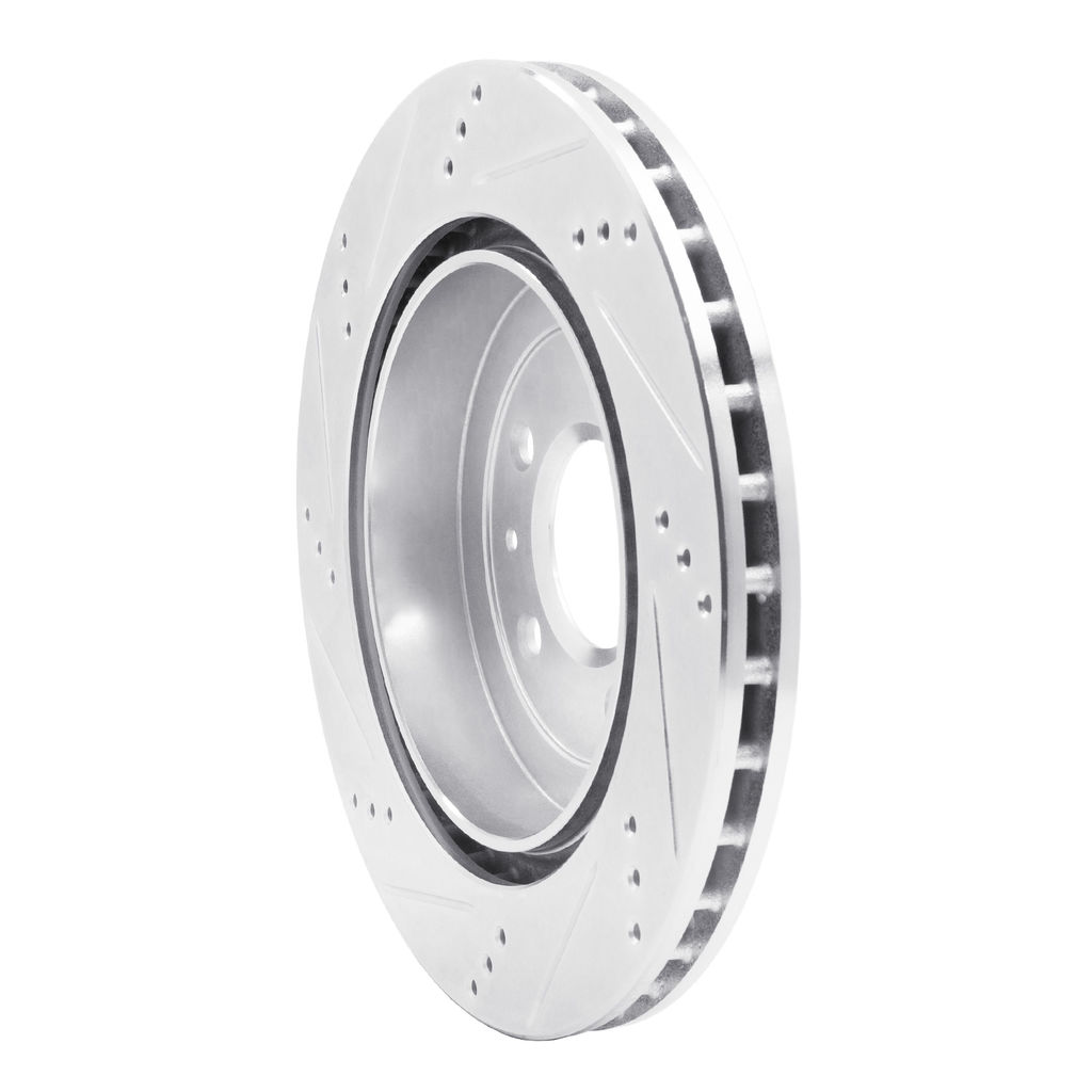 Dynamic Friction 631-46020R - Drilled and Slotted Silver Zinc Brake Rotor
