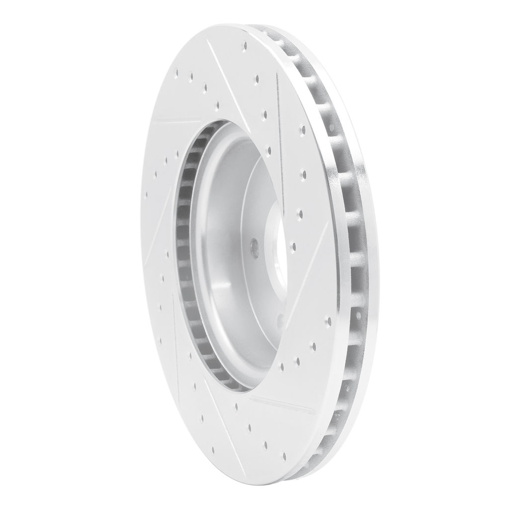 Dynamic Friction 631-46035L - Drilled and Slotted Silver Zinc Brake Rotor