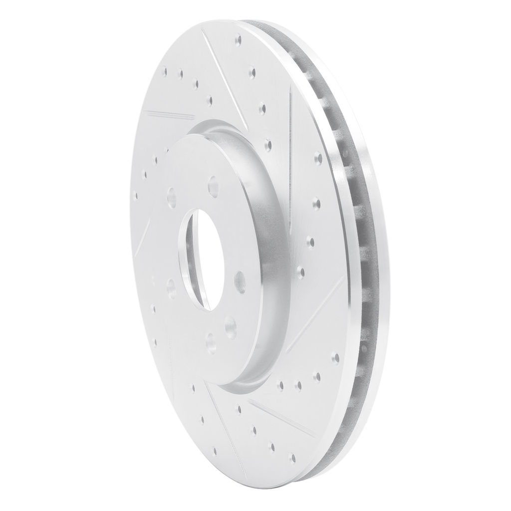 Dynamic Friction 631-46037R - Drilled and Slotted Silver Zinc Brake Rotor