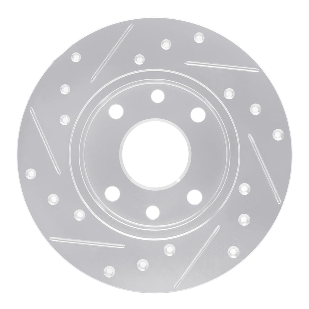 Dynamic Friction 631-47001R - Drilled and Slotted Silver Zinc Brake Rotor