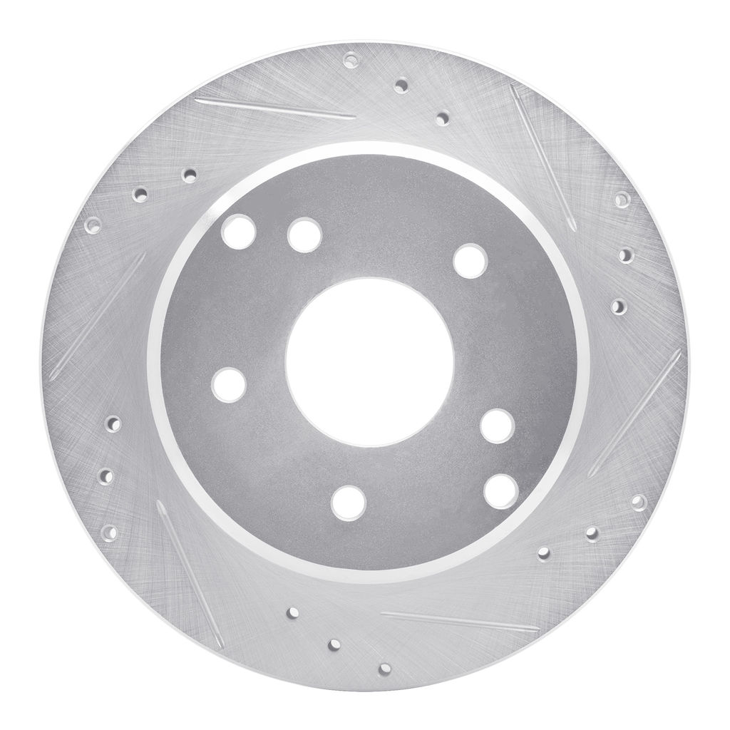 Dynamic Friction 631-47016R - Drilled and Slotted Silver Zinc Brake Rotor