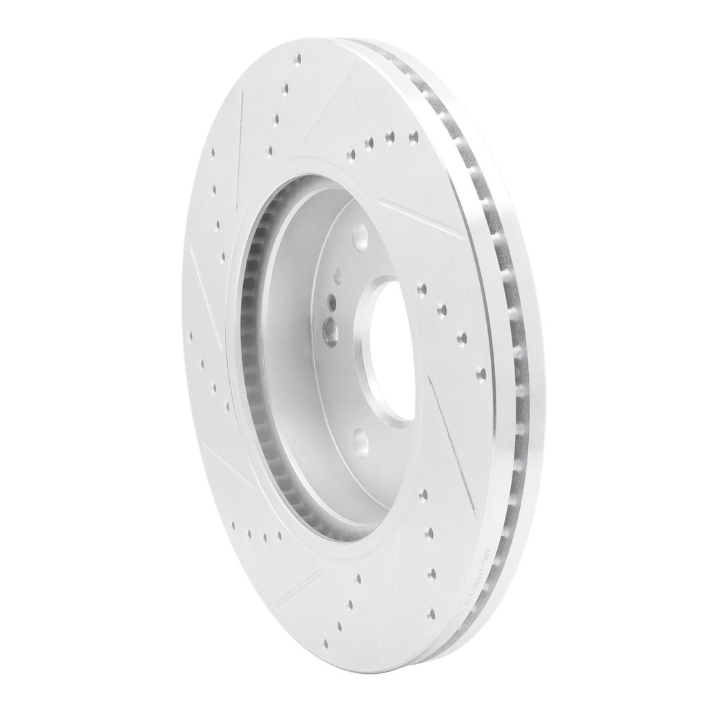 Dynamic Friction 631-47080R - Drilled and Slotted Silver Zinc Brake Rotor