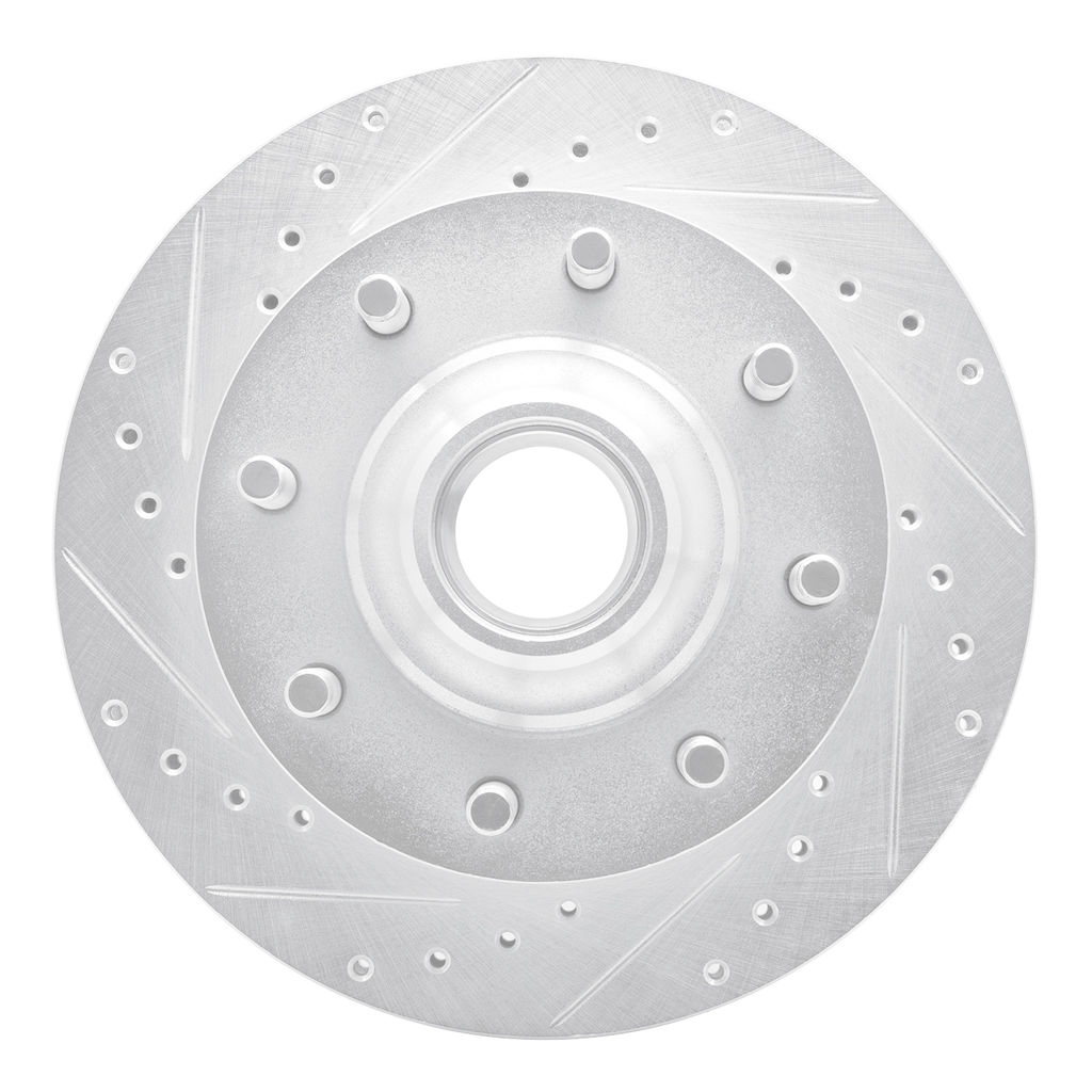 Dynamic Friction 631-48004L - Drilled and Slotted Silver Zinc Brake Rotor