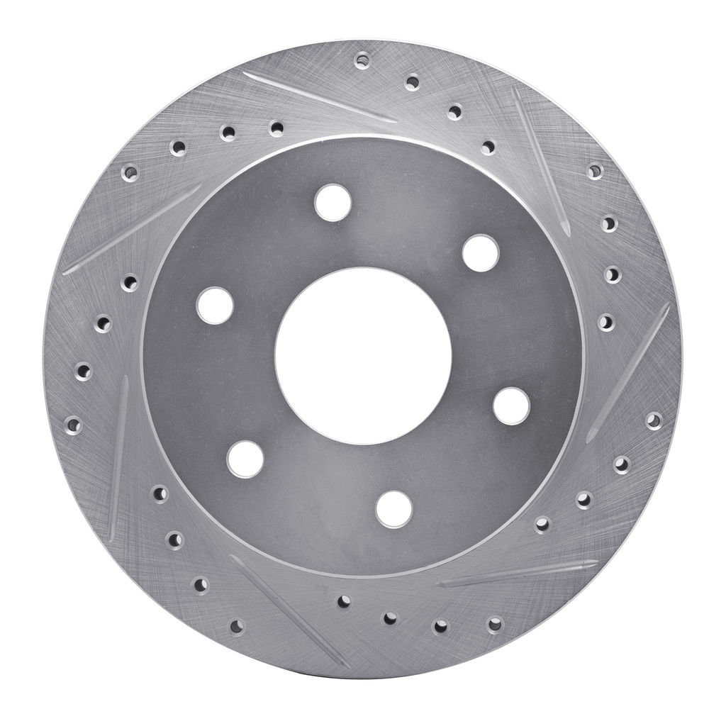 Dynamic Friction 631-48008R - Drilled and Slotted Silver Zinc Brake Rotor