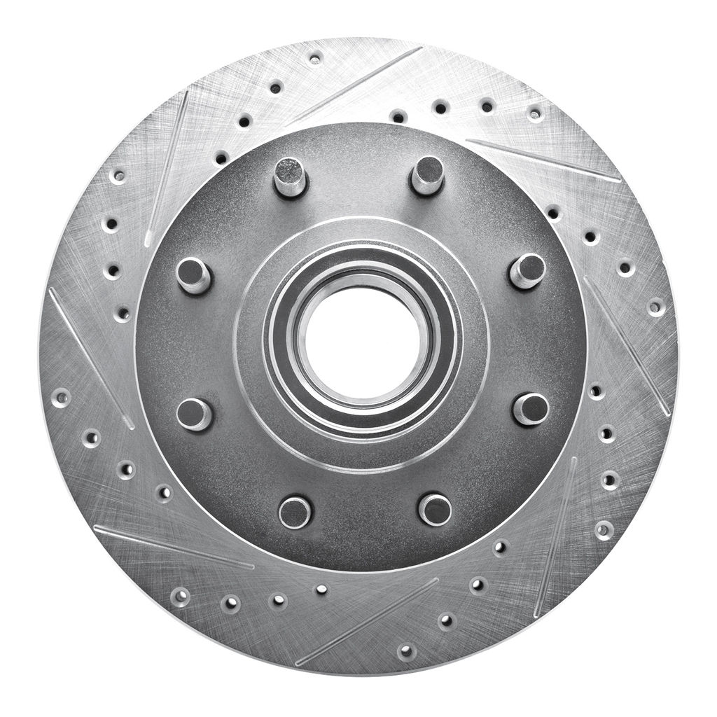 Dynamic Friction 631-48023L - Drilled and Slotted Silver Zinc Brake Rotor
