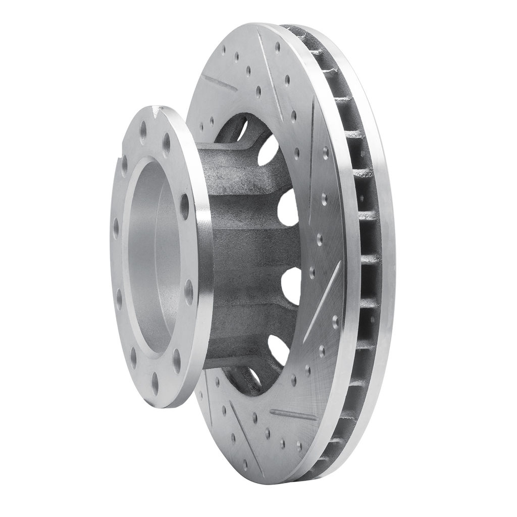 Dynamic Friction 631-48028R - Drilled and Slotted Silver Zinc Brake Rotor