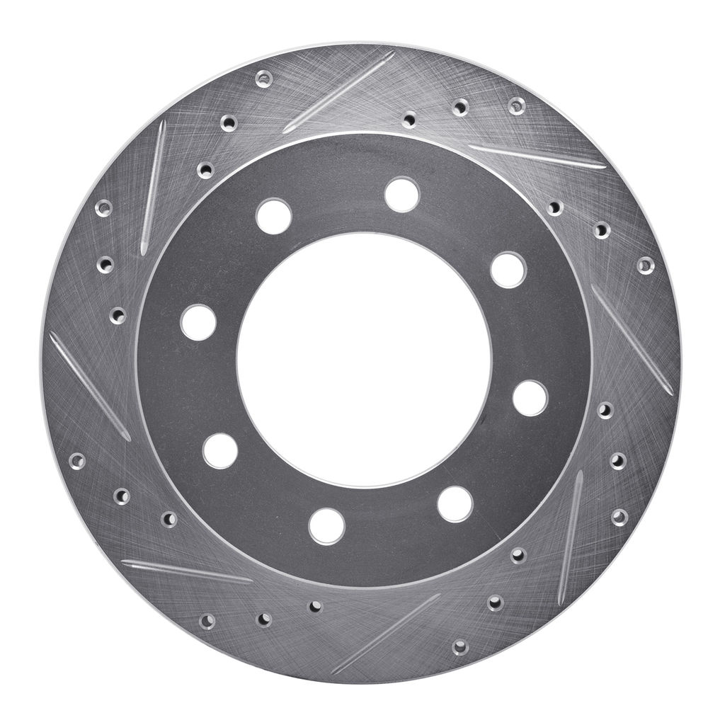 Drilled and Slotted Silver Zinc Brake Rotor