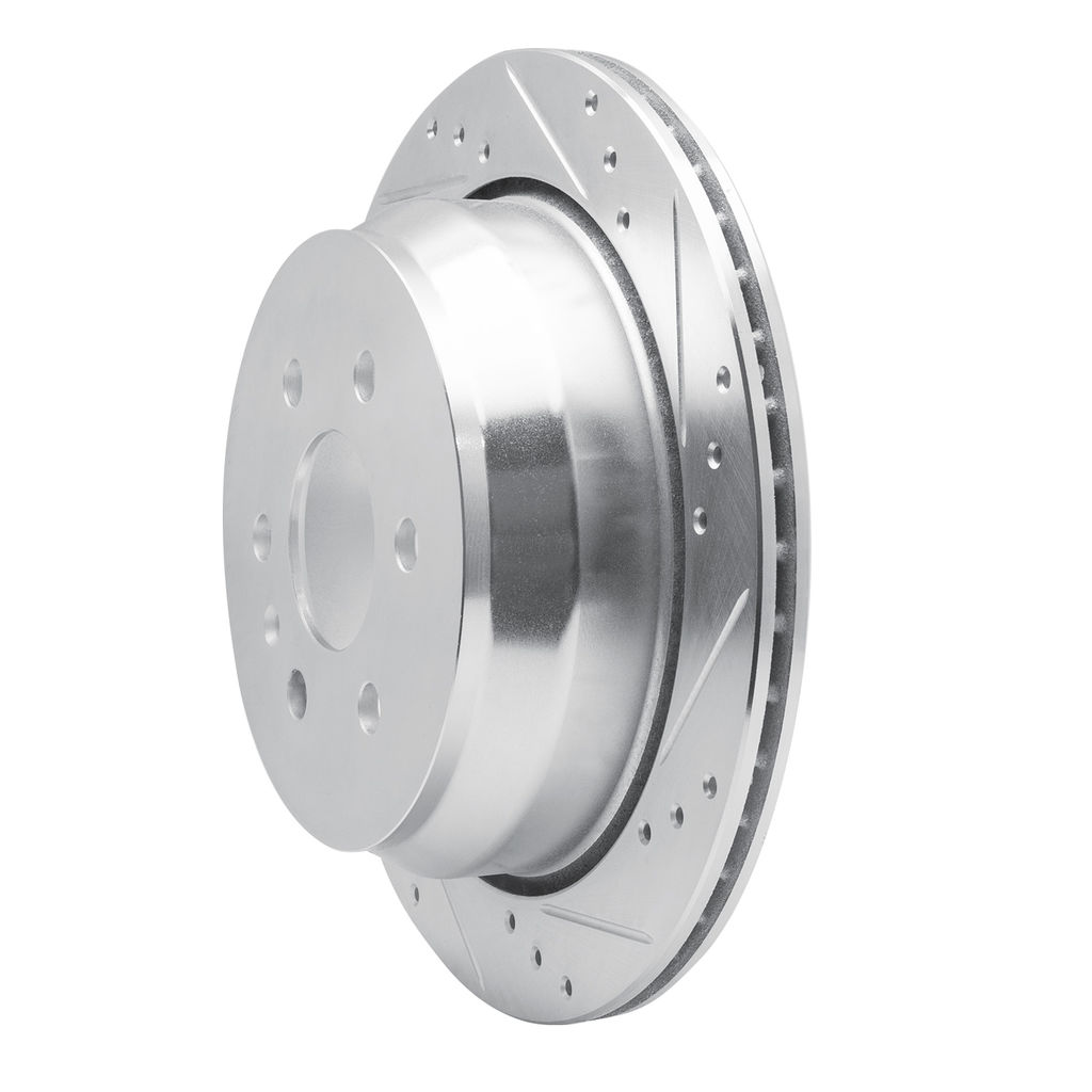 Dynamic Friction 631-48063R - Drilled and Slotted Silver Zinc Brake Rotor