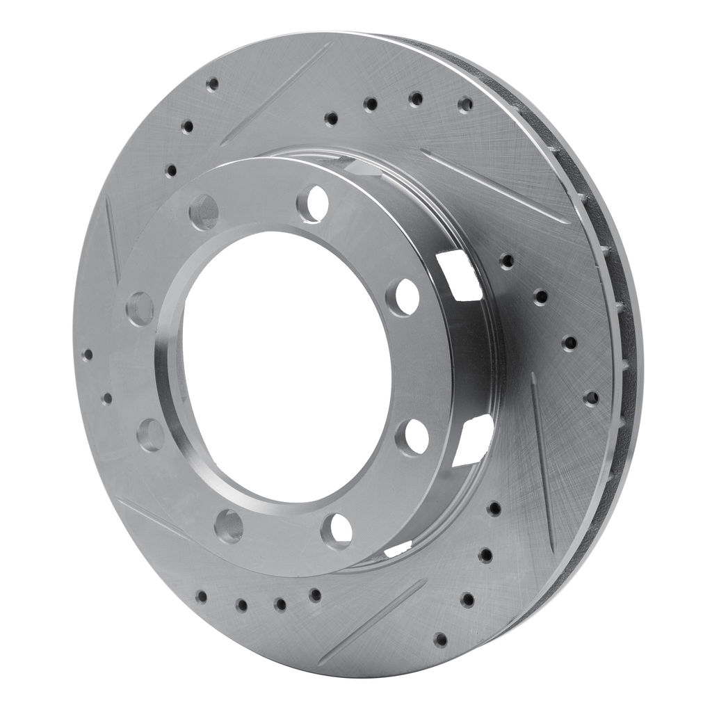 Dynamic Friction 631-48064L - Drilled and Slotted Silver Zinc Brake Rotor