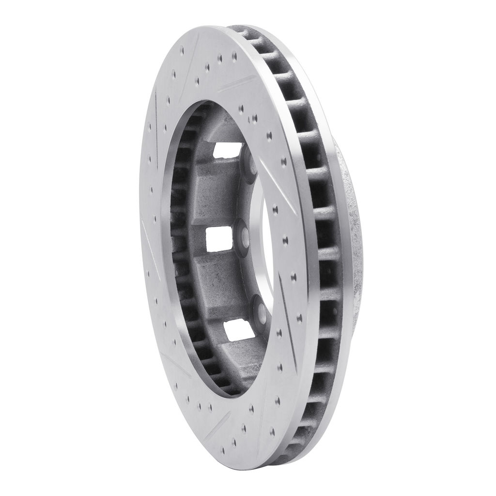 Dynamic Friction 631-48064R - Drilled and Slotted Silver Zinc Brake Rotor