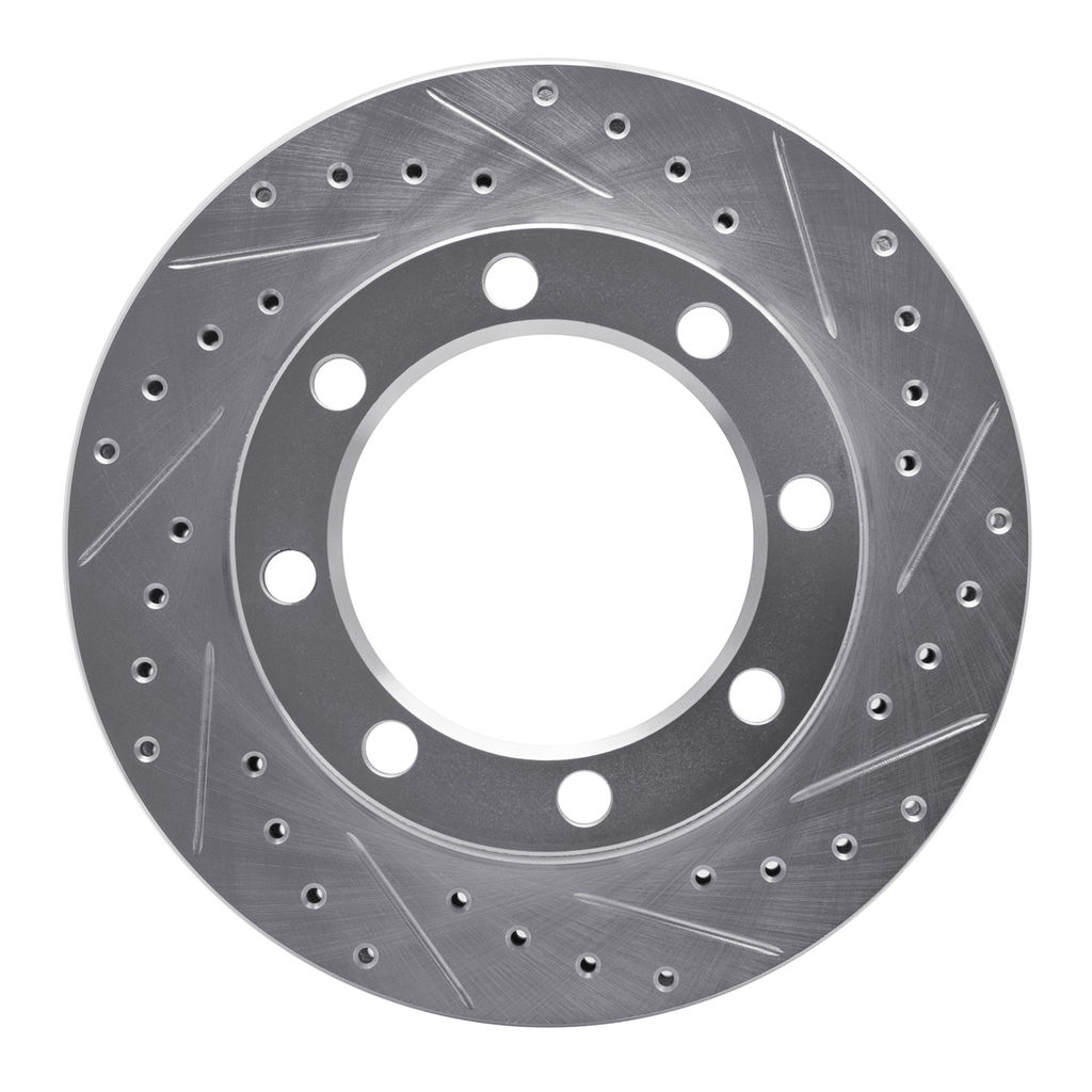Dynamic Friction 631-48064R - Drilled and Slotted Silver Zinc Brake Rotor