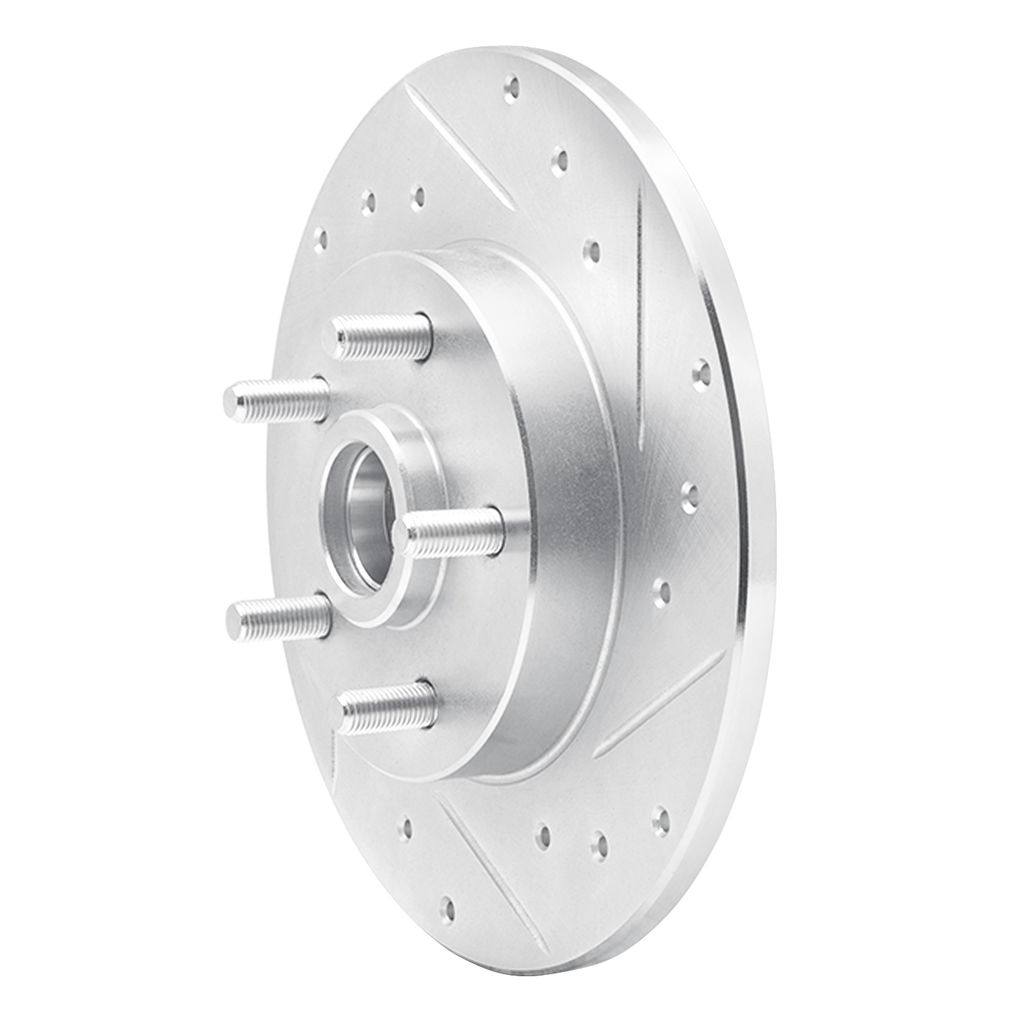 Dynamic Friction 631-52002R - Drilled and Slotted Silver Zinc Brake Rotor
