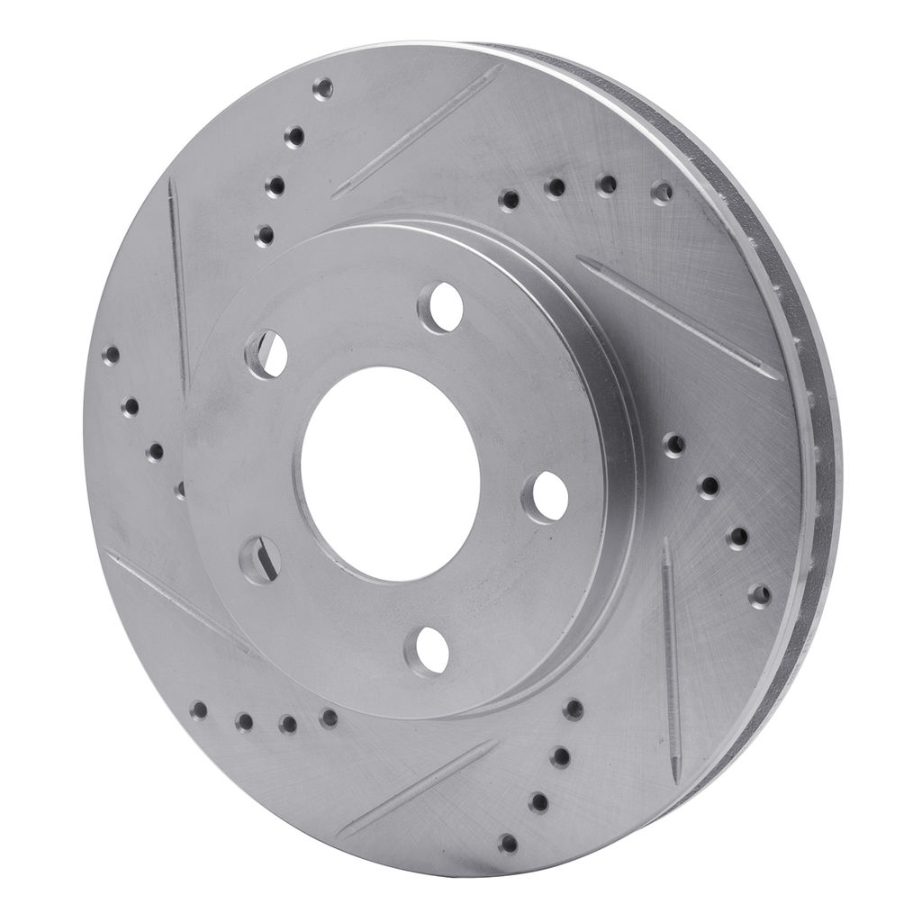 Dynamic Friction 631-52011L - Drilled and Slotted Silver Zinc Brake Rotor